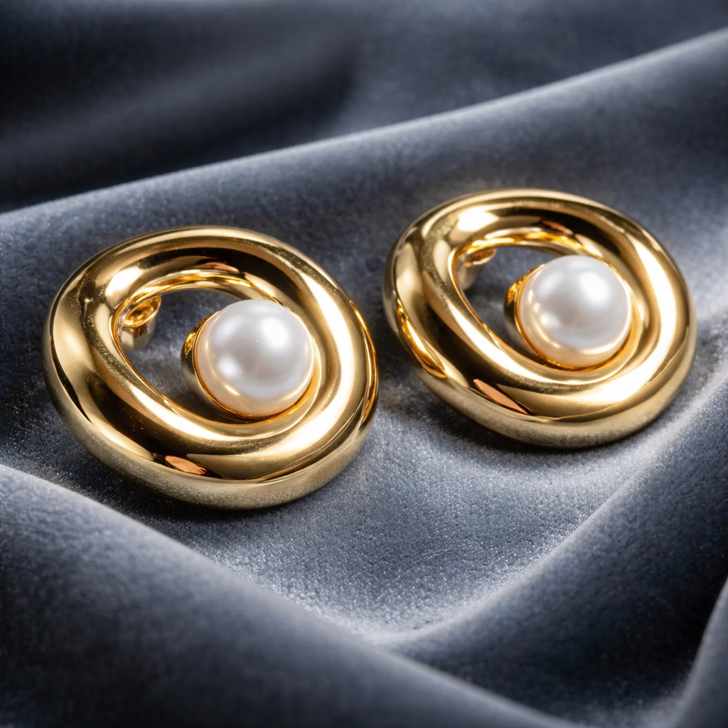 Round Pearls Earrings