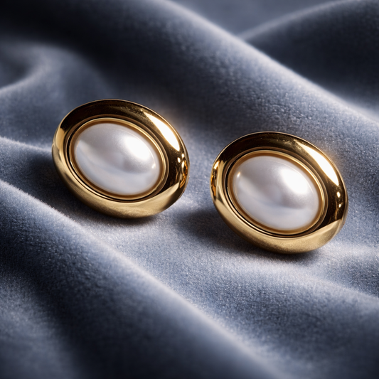 Oval Faux Pearl Earrings for Elegant Style and Sophistication