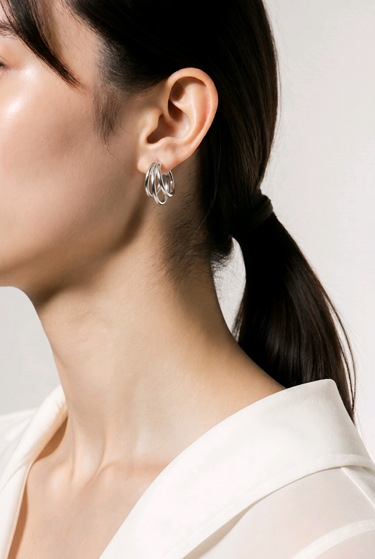 Triple-Layer Hoop Earrings for Stylish Elegance