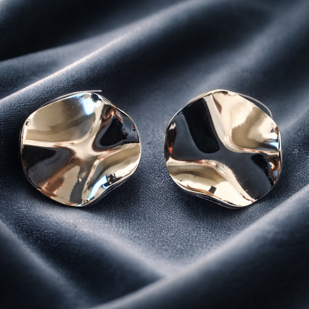 Hammered Round Hoop Earrings
