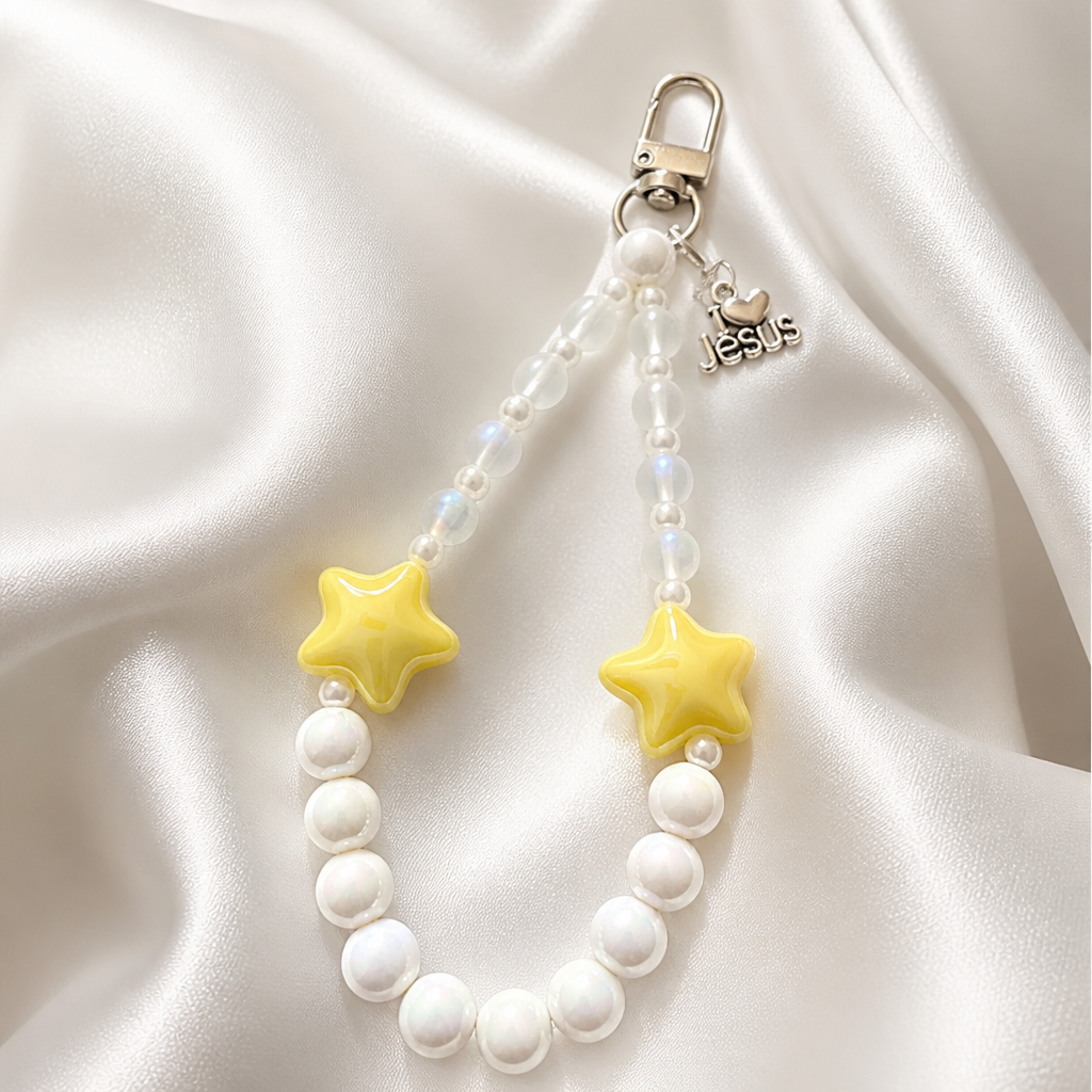 Handmade Glass Bead Mobile Phone Strap | Premium Wrist Strap Accessory