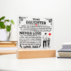 To My Daughter Promise – Acrylic Square