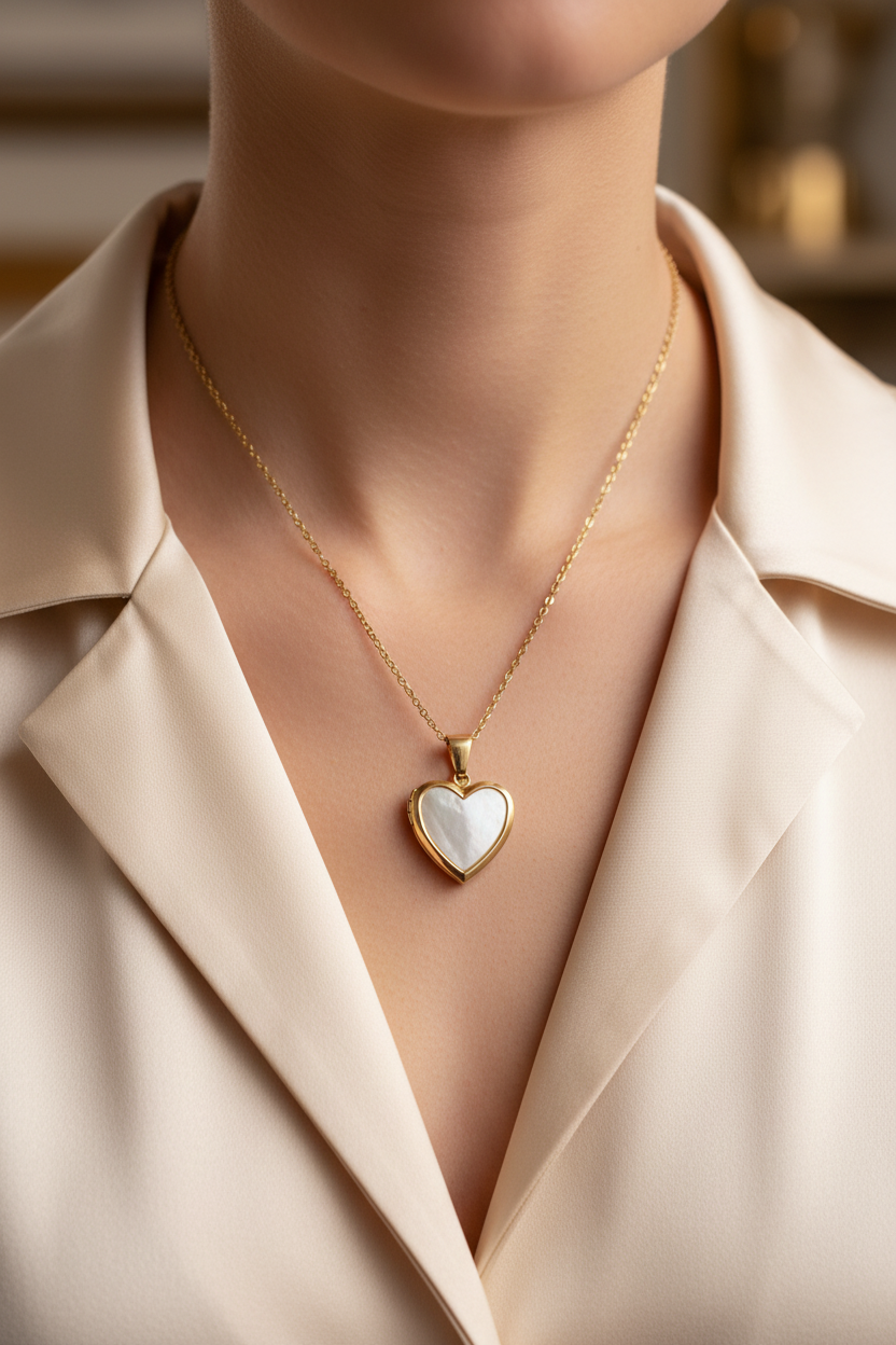 Stainless Steel Heart Necklace - Timeless Locket for Cherished Moments