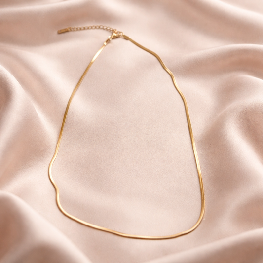 Stainless Steel Snake Chain Necklace with Gold Finish - 2mm Thickness