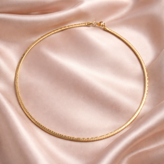 Stainless Steel Gold Plated Choker - 18k Chain Design